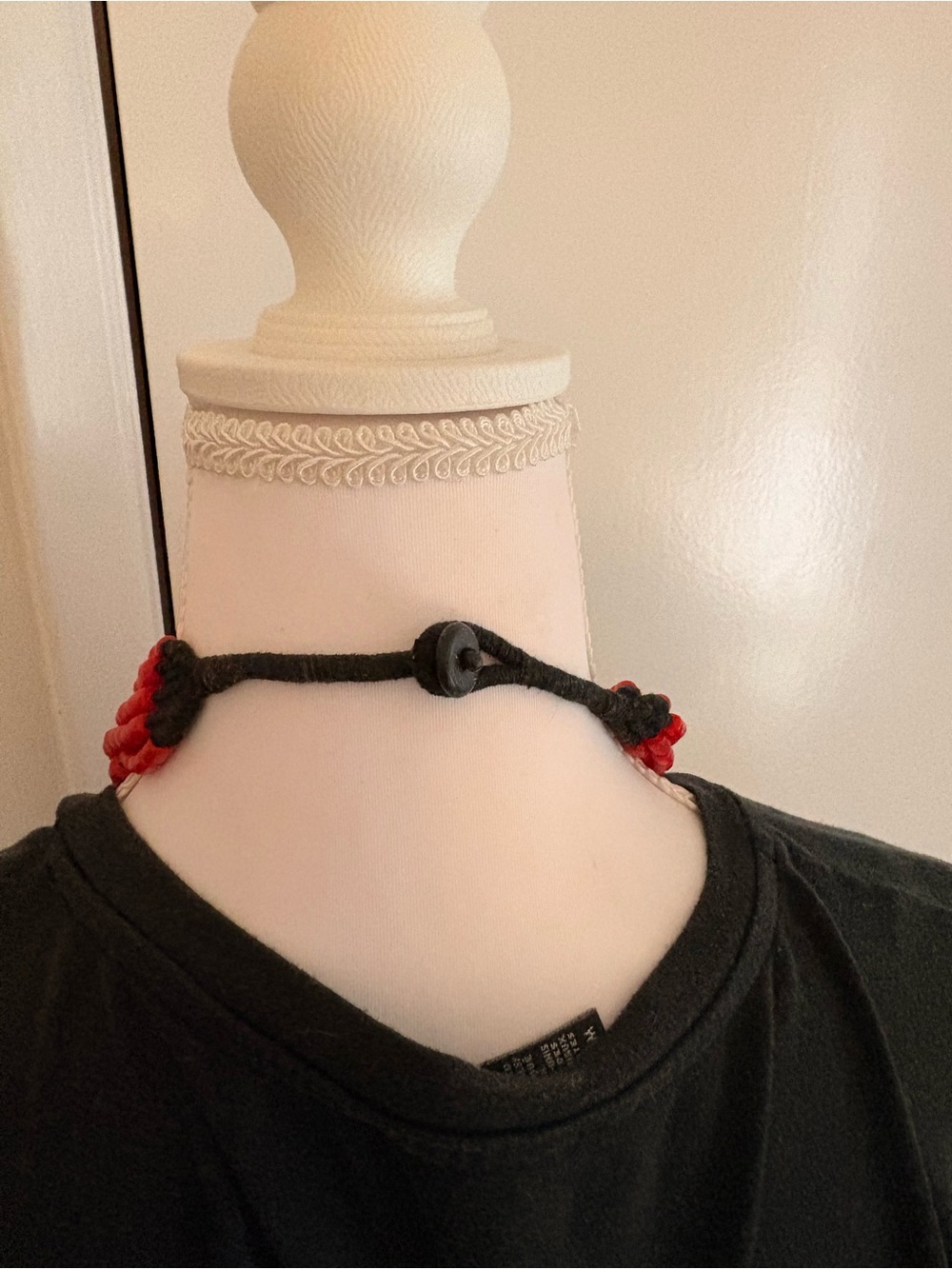 Red Multi-Strand Beaded Necklace - Women Jewelry - Picture 2 of 3